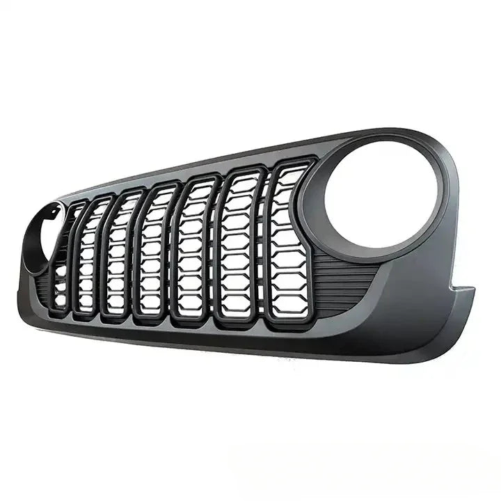 For Jeep Wrangler JK JKU 2007 2008 2009 2010 2011 2012 2013 2014 2015 2016 2017 Lantsun J400 2024 Style Front Bumper Mesh Grille