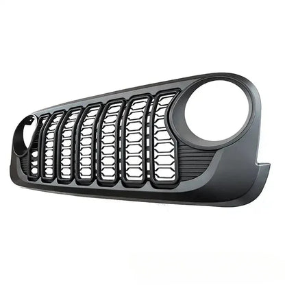 For Jeep Wrangler JK JKU 2007 2008 2009 2010 2011 2012 2013 2014 2015 2016 2017 Lantsun J400 2024 Style Front Bumper Mesh Grille