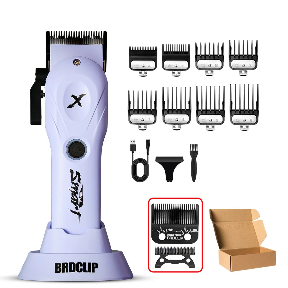 BRDCLIP 108 109 609 Purple Barber Professional 8800RPM 4500mAh Hair Clipper 10000RPM Salon Electric Shaver 7700RPM Hair Trimmer