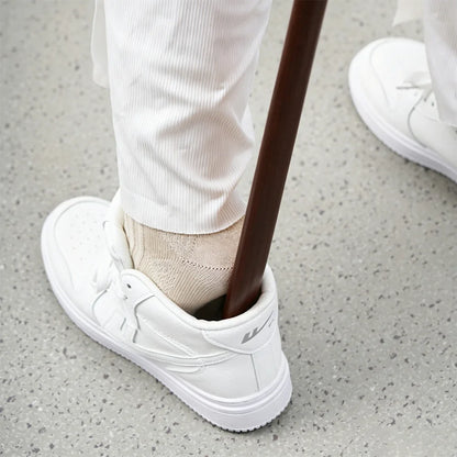 26/40/50/75cm Wooden Magnetic Shoe Horn, Wall Mount Self-Adhesive Shoe Helper with Magnetic Base