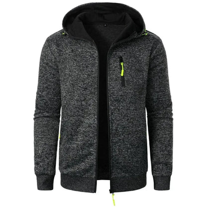 New Streetwear Men's Long Sleeve Sweatshirts for Men Zipper Hooded Oversize Winter Warm Jacket Coat Outdoor Tracksuit Men