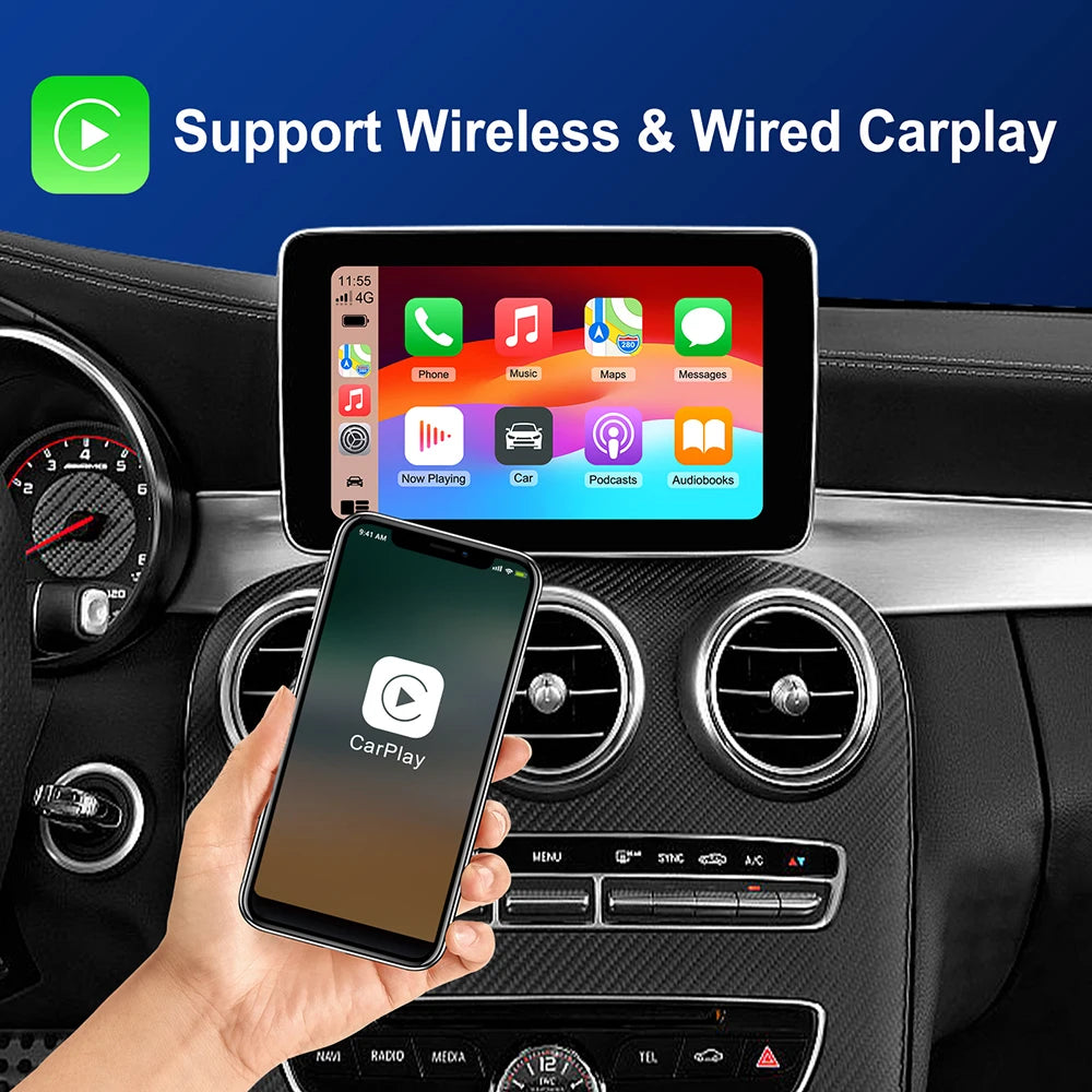 Wireless Carplay Decoder For Mercedes Benz A B C E CLA GLA GLK ML Sprinter NTG4.5 Becker Module Android Car Navigation