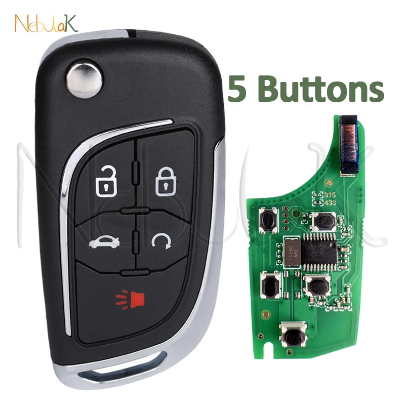 NOT Smart Modified Folding Key For Chevrolet Camaro Impala Malibu Sonic Volt Spark Equinox Cruze Epica Lova ID46 Chip 315/433Mhz