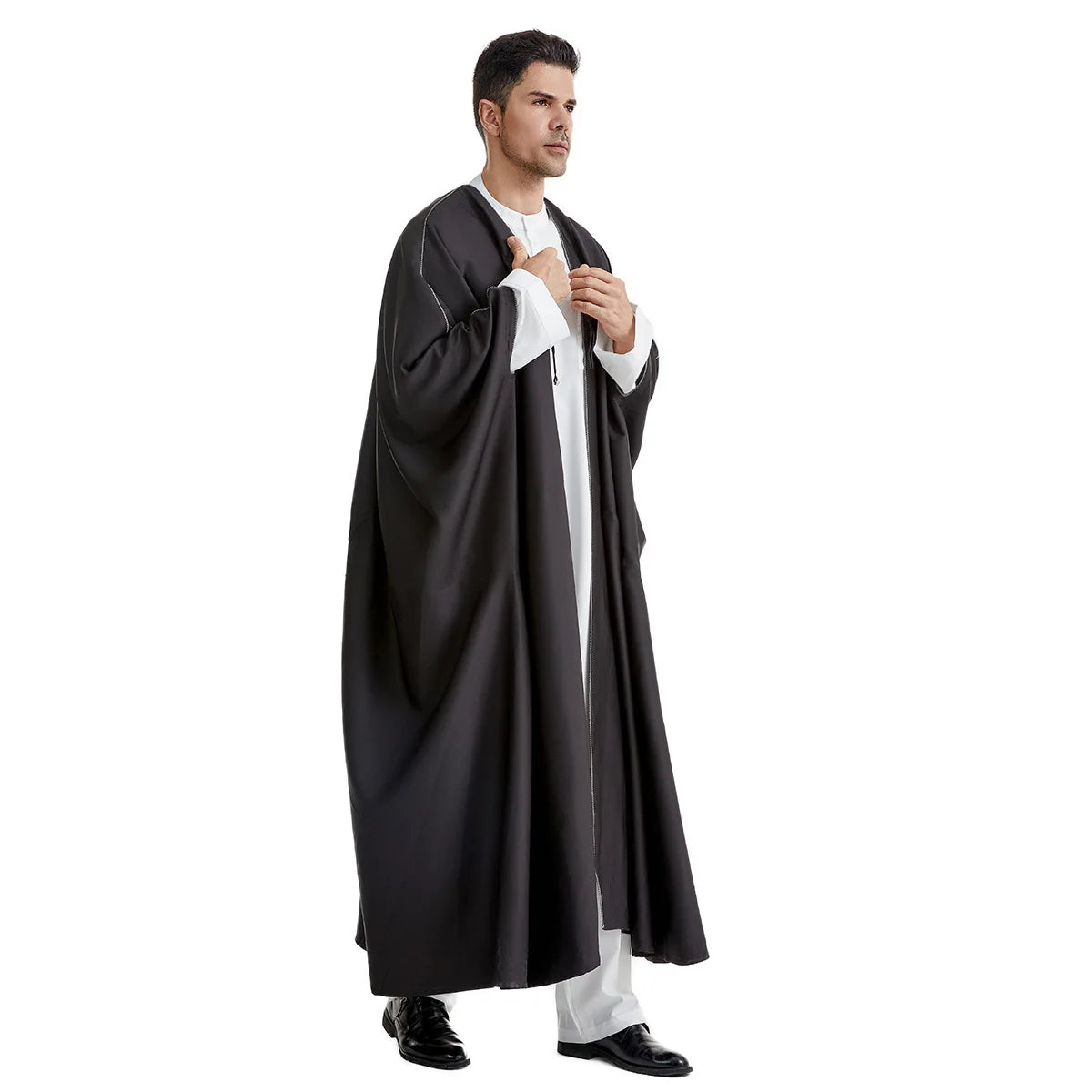 Saudi Arabian Men's Tobey Robe Dubai Robe Abaya Middle Eastern Men's Cloak Islamic Festival and Traditional Ceremonial Clothing