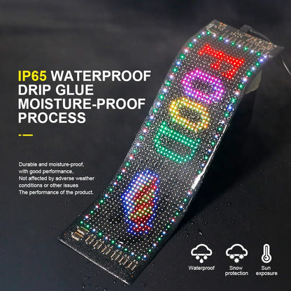 Scrolling Advertising LED Sign Display USB RGB Car App Control Bluetooth Custom Logo Display Text Pattern Animation Programmable