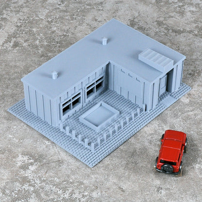 Assembly Architectural Miniature Bungalow Garage Villa Office Building Railway Railroad Diorama Scale Model Kit 1/64/72/87/150ho