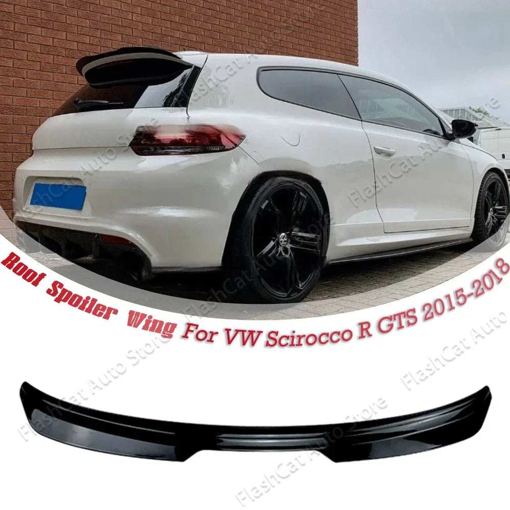 Maxton Style Trunk Tail Wing Lip Trim For Volkswagen Scirocco R GTS 2015 2016 2017 2018 2019 ABS BLACK Car Rear Roof Spoiler