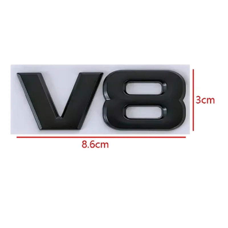 3D Metal V6 V8 Logo Universal Car Fender Emblem Badge Trunk Decal Stikcer For Toyota Land Cruiser VW Audi BENZ JEEP Accessories