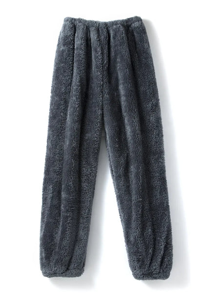 Thick Coral Fleece Pajama Pants Men's Loose Fit Home Leisure Trousers Warm Comfortable plus Size Home Pants Winter Sleepwear