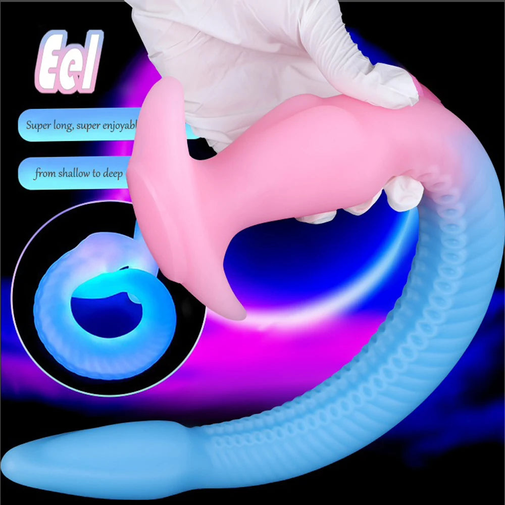 Eel Tentacle Anal Plug Long Monster Dildo Soft Liquid Silicone Anal Dilator Sex Toy For Women's Men's Anal Massage Adult Product