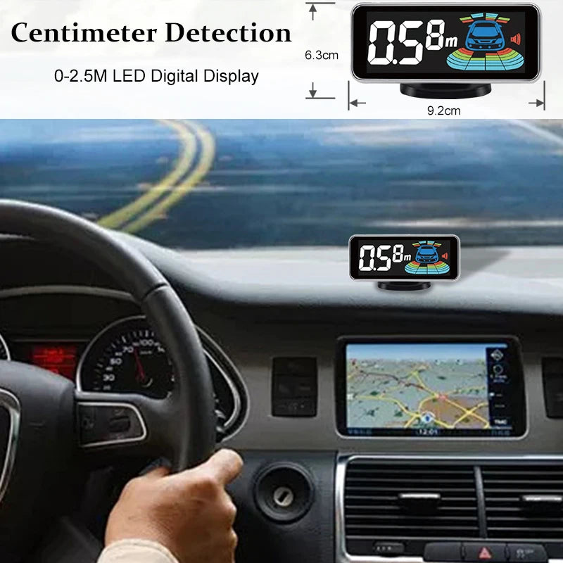 Backlight Multi Language Voice Broadcast LED Parking Display Reverse Radar Detector 4 Probes Universal Auto Safety Auxiliary Kit
