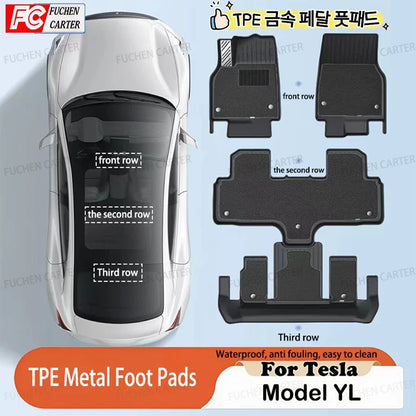 For Tesla NEW Model YL Launch 2026+ Car Floor Mats Car Four Seasons Waterproof Non-slip Floor Mat TPE Special Car Accessories