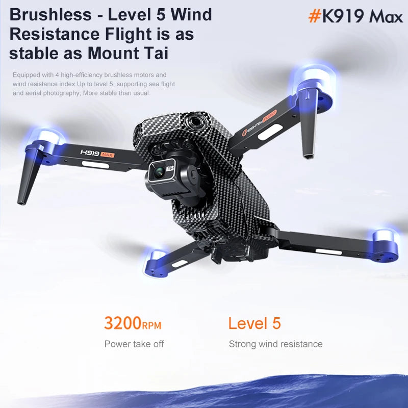 New K919 MAX Drone 8K GPS Professional HD 3-axis Gimbal Aerial Screen Remote Control Aircraft 5G HD Dual Camera Security drone
