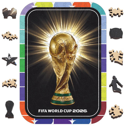 2026 FIFA World Cup Golden Trophy Wooden Puzzle 200 Pieces Laser Cut Adult Puzzle Toy Home Decor Football Fans Gifts Souvenir