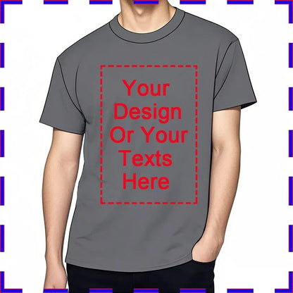 Customized Tee Shirt For Men Design Your Logo Here Cotton Unisex Tshirt  Cotton Summer Top Fashion Unisex Tshirt