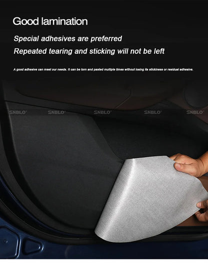 For Zeekr 001 2024 2025，Leather Car Door Anti-kick Pad Front Rear Door Protective Pad Threshold Bar Car Modification Accessories
