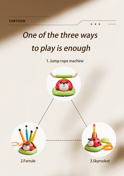 4 Styles Ladybug Multifunction Exercise Machine Ferrule Jump Rocket Launcher Toy Sports Entertainment Game Outdoor Educational