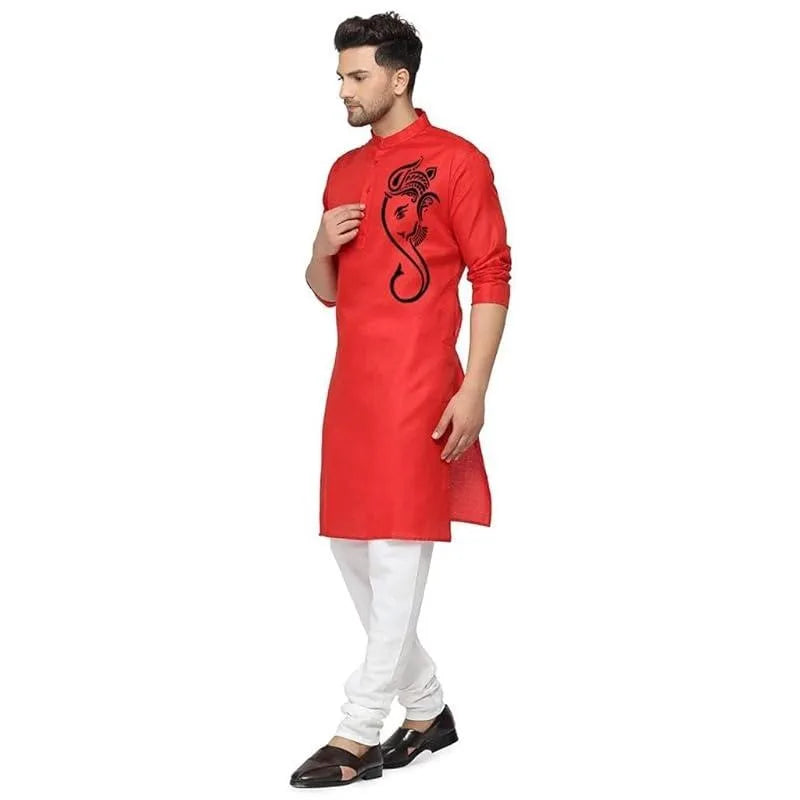 Men Digital Printed Kurta Shirt Regular Fit Mandarin Collar Long Suitable All Occasions Such Wedding Hari Raya National style