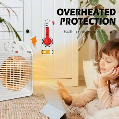 Desktop Office Heating Fan Compact Portable Electric Fan Heater 2000W Portable Plastic Household Heater