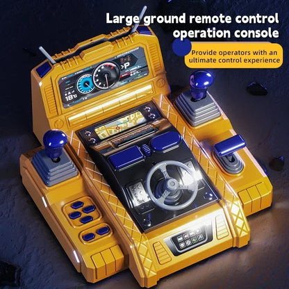 RC Car 12/13/15Ch Excavator Alloy Children's Engineering Vehicle Toy Floor Steering Wheel Remote Controlled Cars Toys for Boys