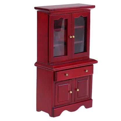 1:12 Dollhouse Miniature Bookcase Showcase Storage Cabinet Locker Display Cabinet Home Furniture Model Toy DollHouse Accessory