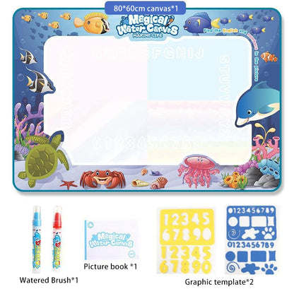Magic Water Drawing Mat Coloring Doodle Mat Water Absorbing Painting Pad Reusable Magic Pens Painting Board Educational Toys