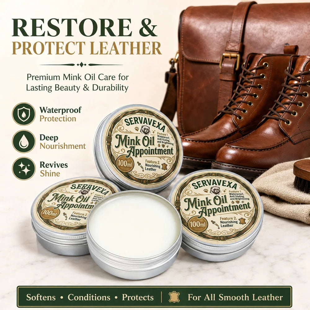 Leather Restore Cream 100ml Mink Oil Conditioner Waterproof Nourishing Balm for Smooth Leather Shoes Bags Furniture Polish