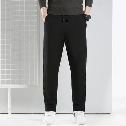 Men's down Pants Thick Winter Trousers Elastic Duck down Pants Warm Youth Casual Long Straight Leg Pants Outerwear