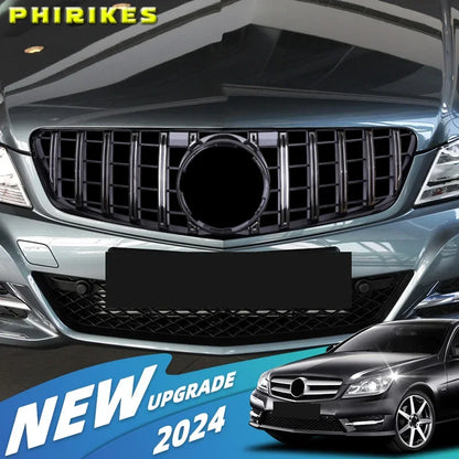 Front Bumper Grille For Mercedes Benz C W204 Sport Racing Grill AMG GT 2007 2008 2009 2010 2011 2012 2013 2014 Facelift