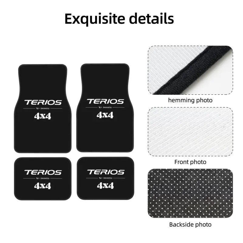 Custom Daihatsu Terios Print Car Floor Mats Carpets Vehicle Front & Rear Foot Mats with Non Slip Backing All Weather for Car SUV