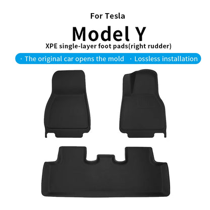 For Tesla 2021-24Model Y XPE Floor Mat Black Pad Foot Pad Tesla Liner Fully Surrounded Floor Mats Used for Right-hand drive car