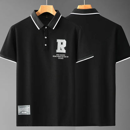 Extra Big Size 12XL Men's Casual Polo Shirt Short Sleeve Summer Tshirt Male Business Classic Elegant Large Plus Collar Golf Wear