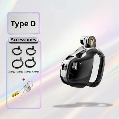 Male Chastity Cage Resin Breathable Design Secure Lock Anti Removal Discreet Device Adjustable Ring Personal Wellness Adult Toy