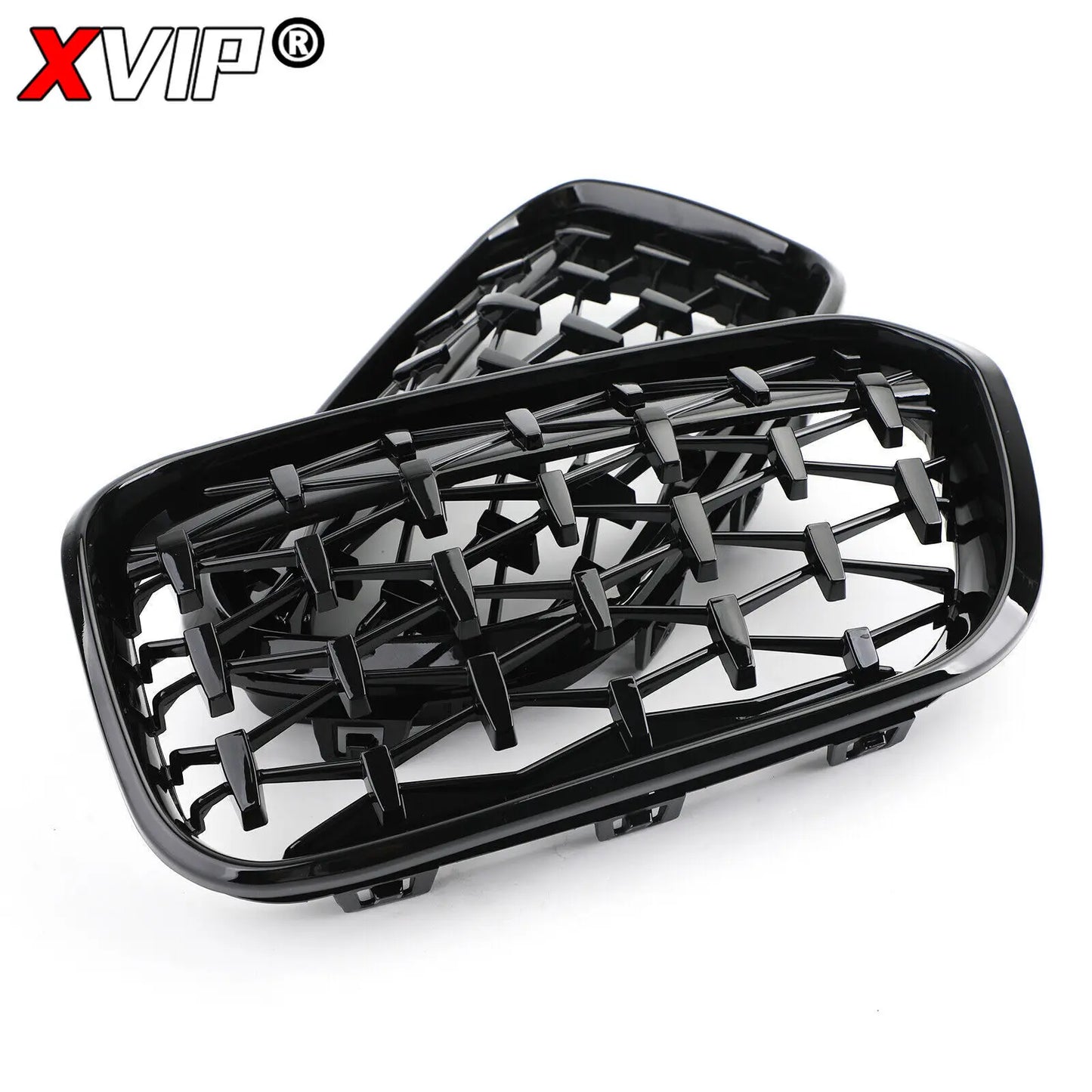 XVIP Front Bumper Kidney Grille Racing Grills For BMW 1 Series F20 F21 2015-2019 Replacement Double Slat Gloss Black Grilles