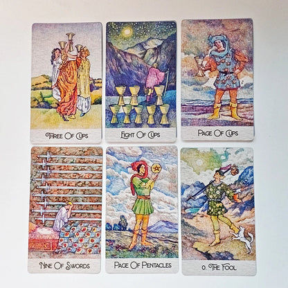 Rediscovered Classic Tarot Deck 78 Pcs Tarot Cards Drawn with Ball Pens Printed on 350GSM Double-embossed Cardstock 12*7cm