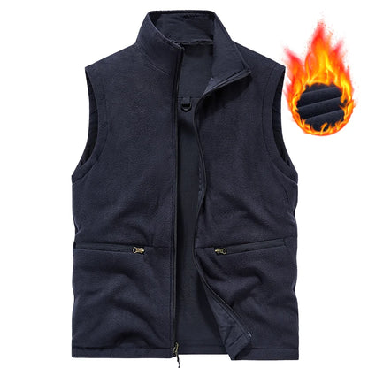 Men's Outdoor Sports Leisure Windproof Cold Proof Warm Vest for Autumn and Winter Comfortable Plush Warm and Fashionable Vest