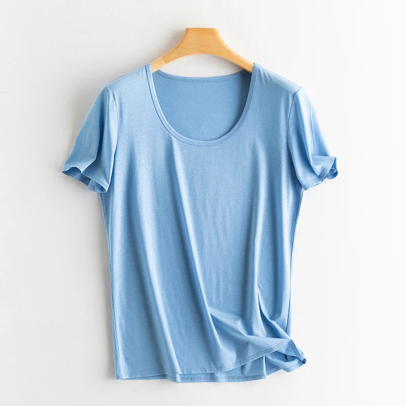 Summer Short Sleeve T-Shirt Women Tee Shirts Real Silk Linen Cotton T Shirt Women's Casual Tees V-neck Woman Tshirt Solid Tops