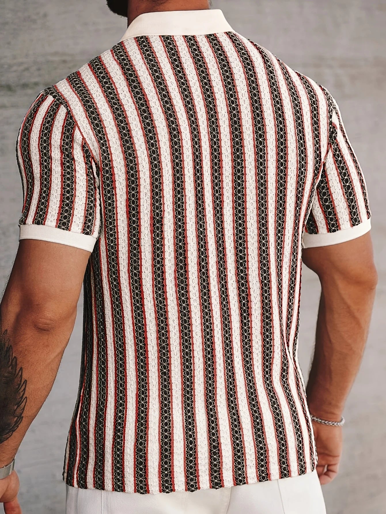 Summer Men's Polo Shirts 2026 Stripe Design Ice Silk Short Sleeve Cool Touch Breathable Casual Outdoor Polo Shirt for Men