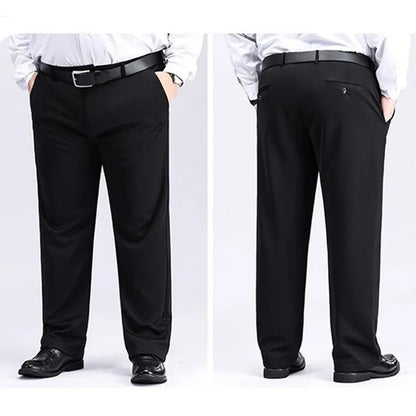 Men Suit Pants Thick Autumn Stretched Business Loose Straight Work Plus size 150KG 48 50 52 Spring Male Office Formal Trousers