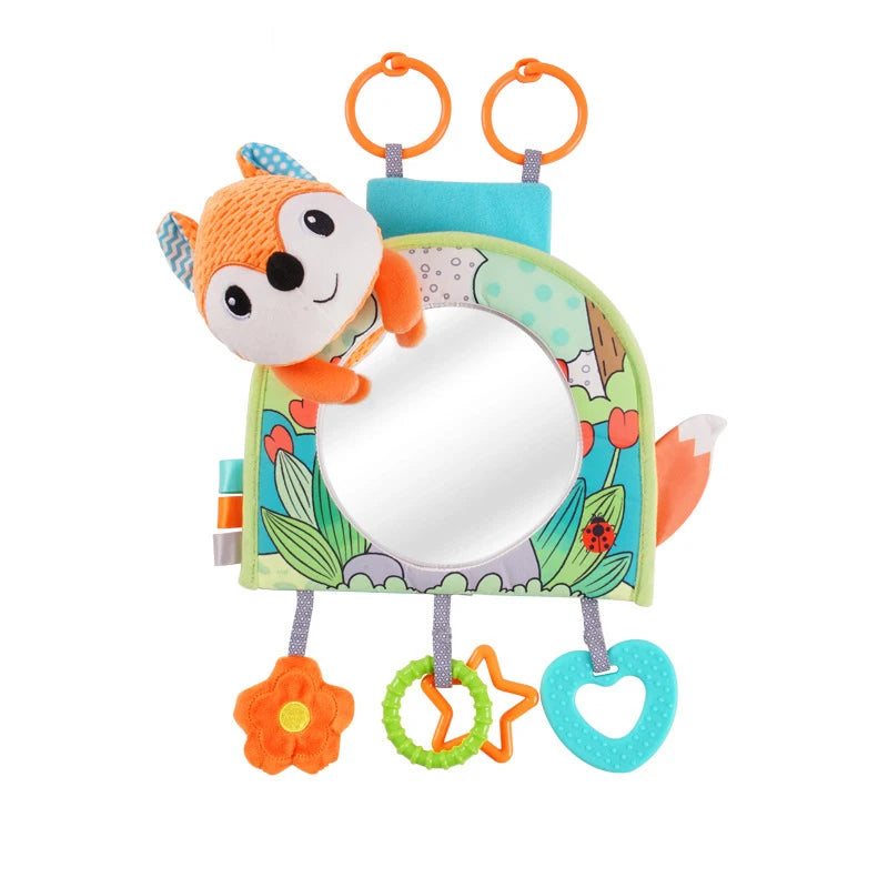 Baby Mirror Car Seat Toys Rear Teether and Crinkle Pape Fun Travel Infant  Tummy Time Toys Babies Carseat Toy for Newborns Gifts