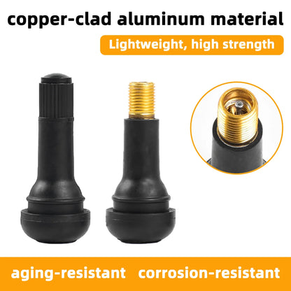 4/8/10/24pcs Tr414 Black Rubber Snap In Tire Valve Insert Rubber Tire Valve Core Replacement Standard Vehicle Tubeless Wheel Rim