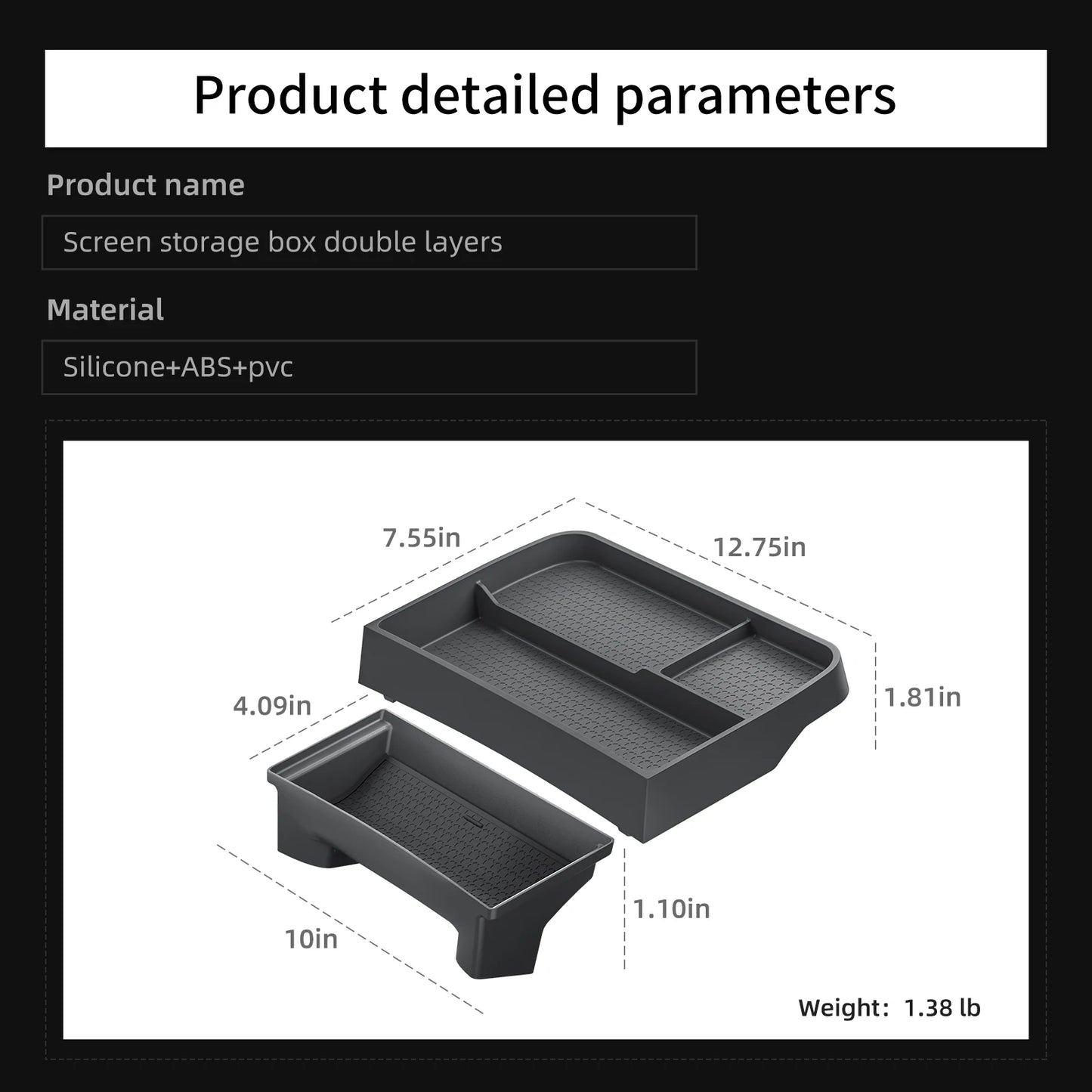 for Tesla Model Y Juniper/Launch 2025 Car Dashboard Storage Box  Interior Accessories Central Control Screen Rear Storage Tray