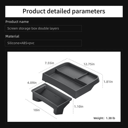 for Tesla Model Y Juniper/Launch 2025 Car Dashboard Storage Box  Interior Accessories Central Control Screen Rear Storage Tray
