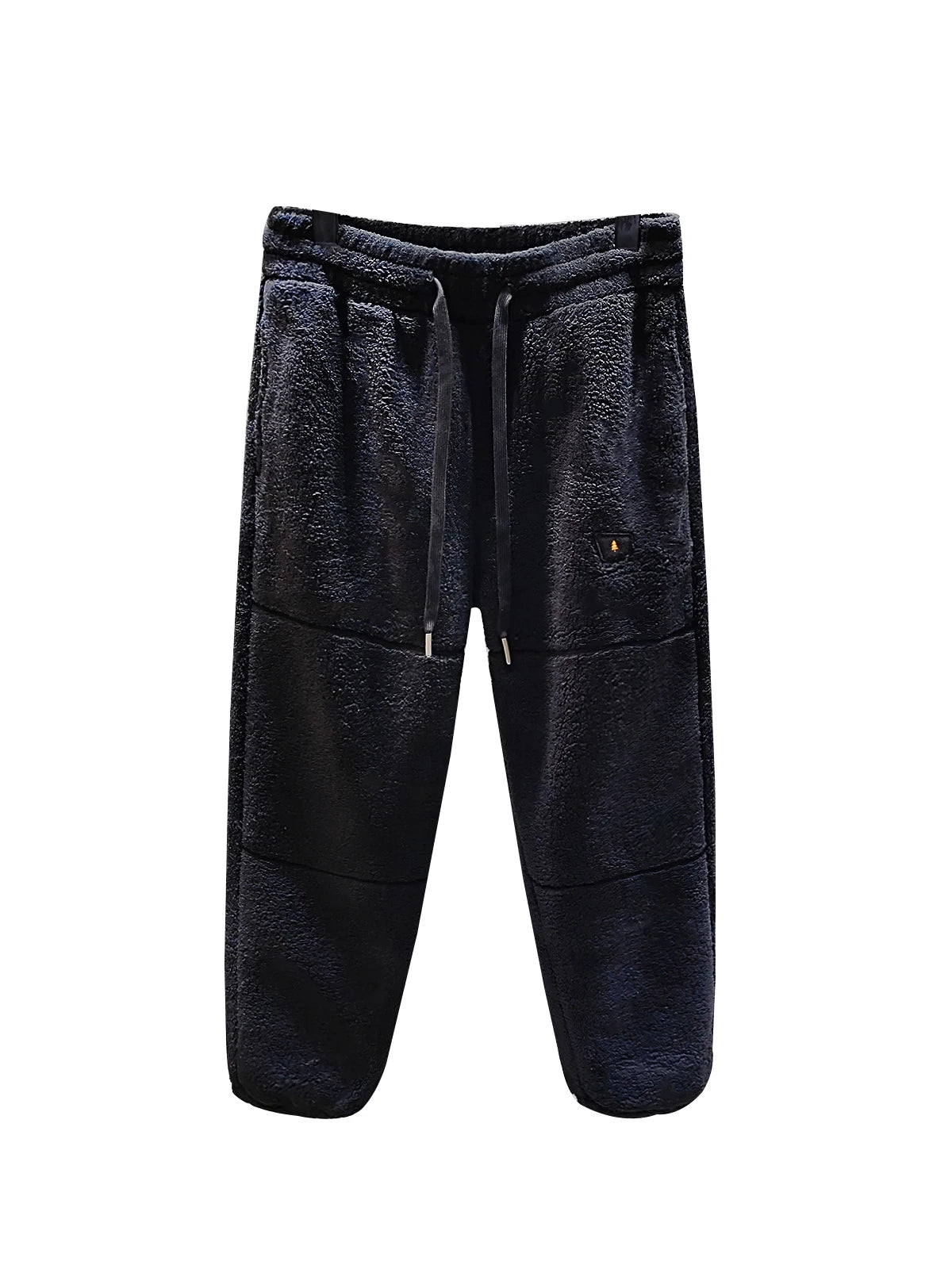 Thiened Fce Men's Sport Pants Loose Casual Long Trousers Autumn Winter Large Size Bla Cuffed Polyester Fiber Youth