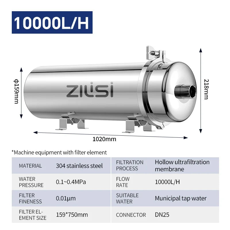 whole house high flow water filter system 1000L-8000L stainless steel mineral water filter  Reusable PVDF Lasts Exceed 5 Years