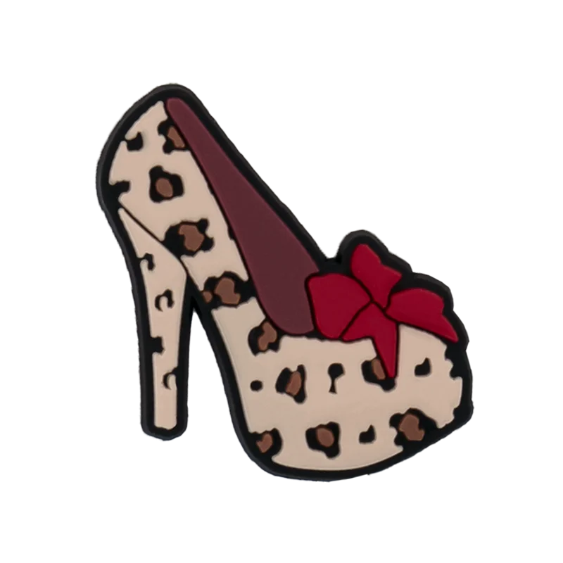 1/25PCS Glamour & Edgy PVC Shoe Charms for Clogs, Leopard Lipstick, Pink Car, High Heels DIY Accessories for Teens & Adults