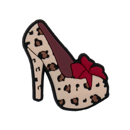 1/25pcs Leopard Print Shoe Charms for Hot Girl Women Shoe Decorations Pins Sandals Accessories Lipstick Heart Cherry Clog Buckle
