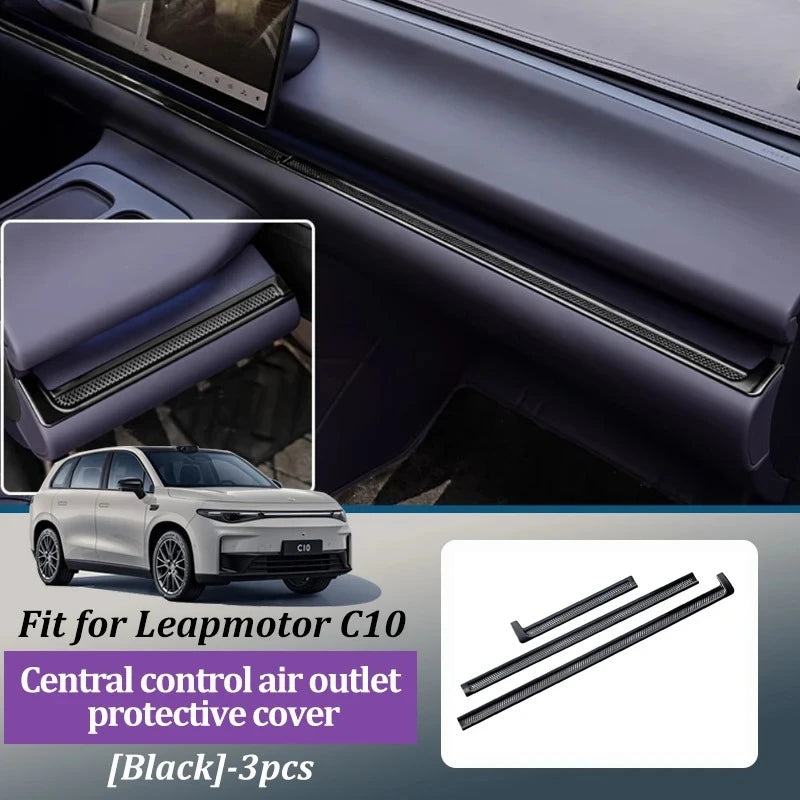 For Leapmotor C10 Car Front Center Console Grille Dust Cover Air Conditioning Vent Protective Durable Car Interior Accessories