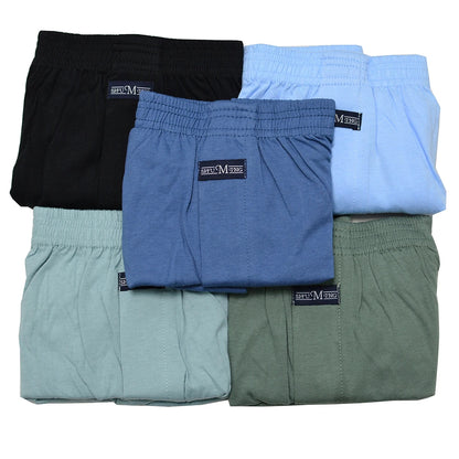 5PCS/Pack 100% Cotton Men Solid Pajama Pants Casual Elastic Waist Sleeping Shorts 3D Crotch Bottoms Breathable Pijama Hombre
