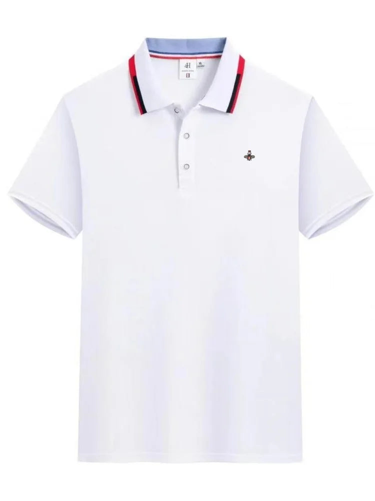 Summer New Designer Brand Exquisite Embroidery Breathable Men's Polo Shirt With Loose Casual Short-Sleeved T-Shirt and Collar